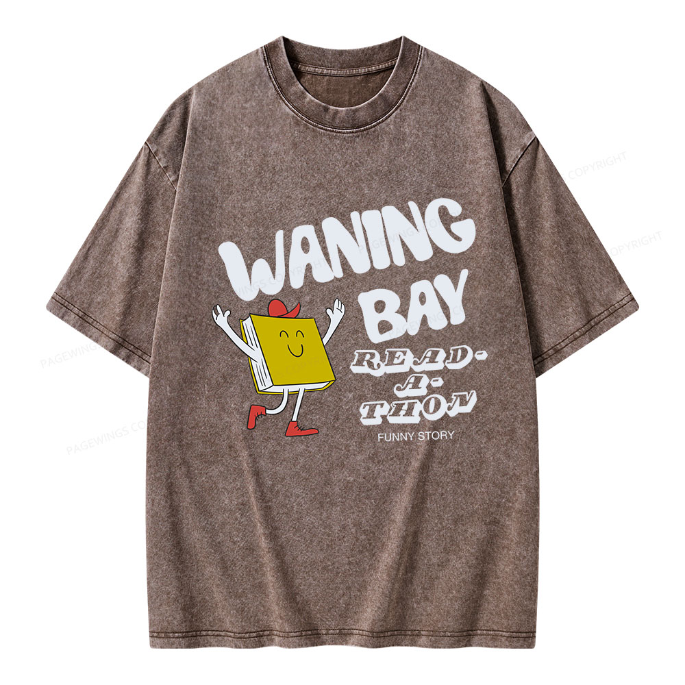 Pagewings Waning Bay Read-A-Thon Funny Story Unisex Washed T-shirt