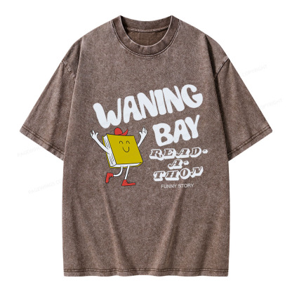 Pagewings Waning Bay Read-A-Thon Funny Story Unisex Washed T-shirt
