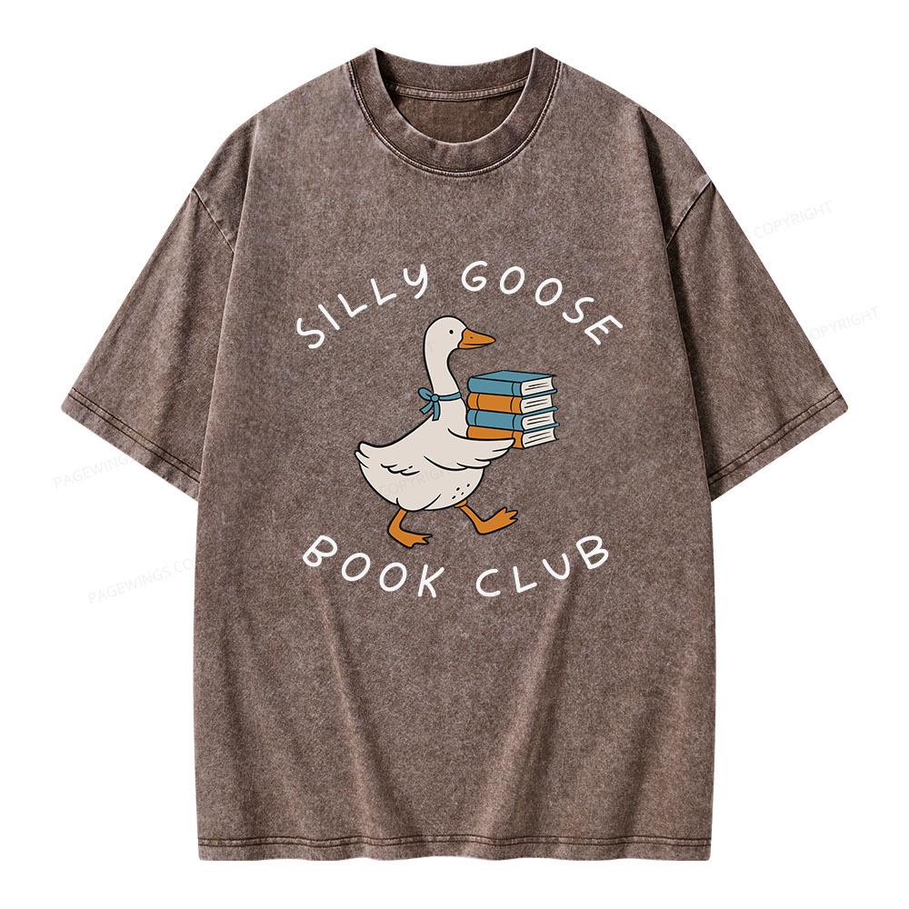Pagewings Silly Goose Book Club Unisex Washed T-shirt