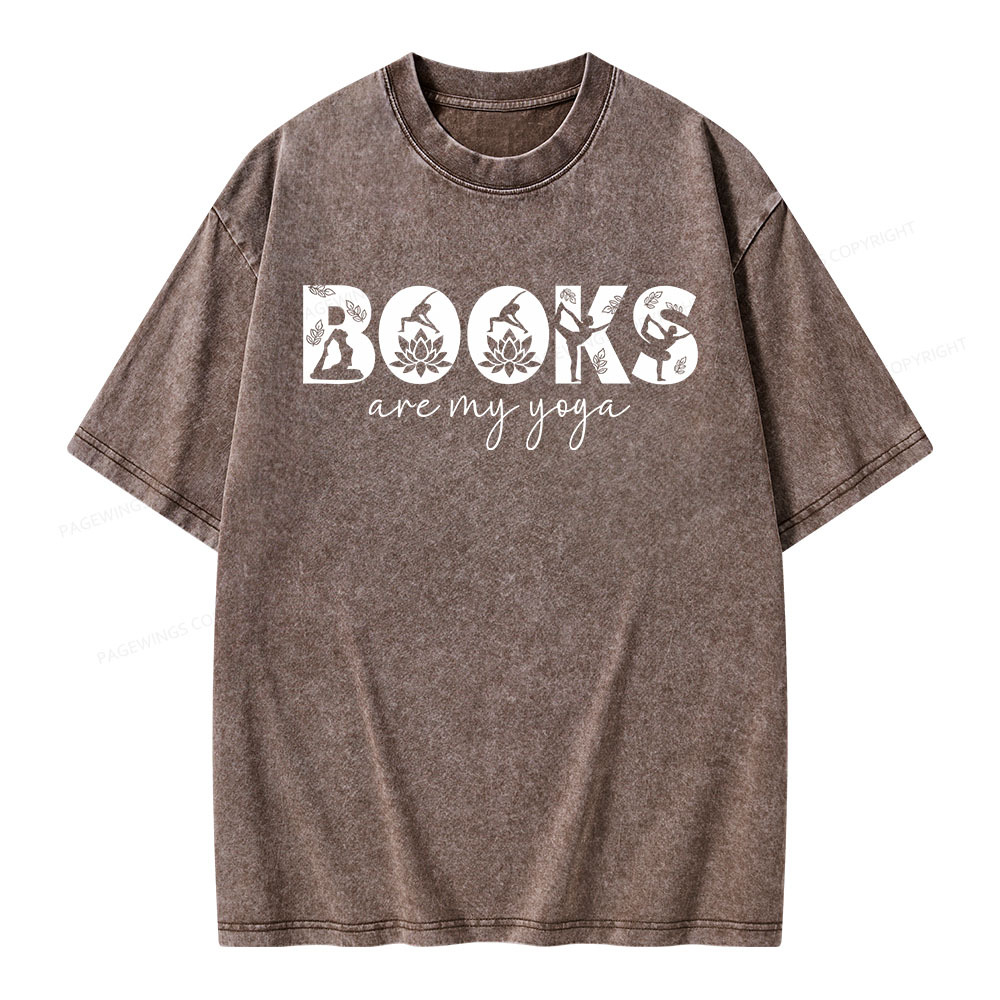 Pagewings Books Are My Yoga Unisex Washed T-shirt