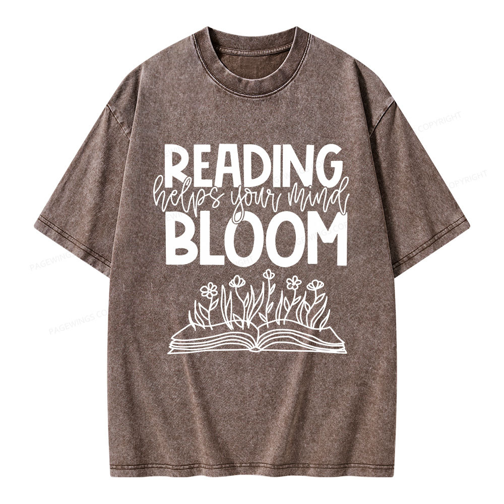 Pagewings Reading Helps Your Mind Bloom Unisex Washed T-shirt