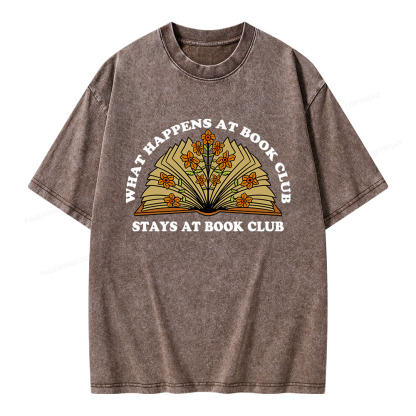 Pagewings Stays At Book Club Unisex Washed T-shirt