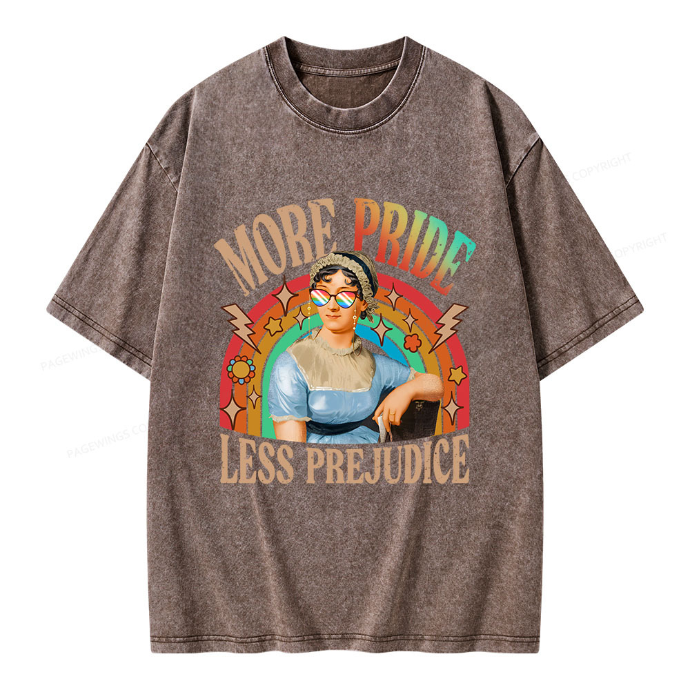 Pagewings More Pride Less Prejudice Unisex Washed T-shirt