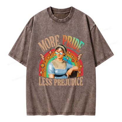 Pagewings More Pride Less Prejudice Unisex Washed T-shirt