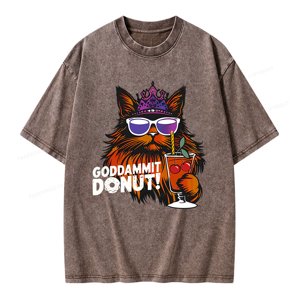 Pagewings Goddammit Donut Unisex Washed T-shirt