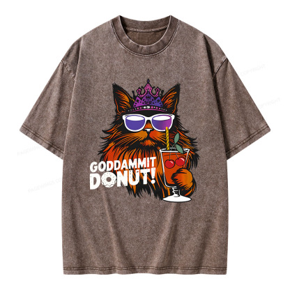 Pagewings Goddammit Donut Unisex Washed T-shirt