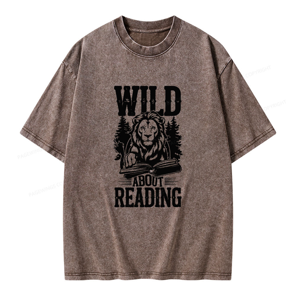 Pagewings Wild About Reading Unisex Washed T-shirt