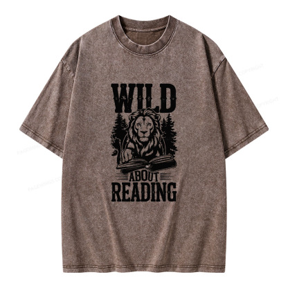 Pagewings Wild About Reading Unisex Washed T-shirt