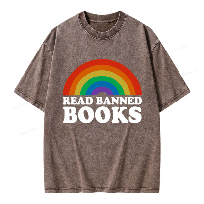 Pagewings Read Banned Books Unisex Washed T-shirt