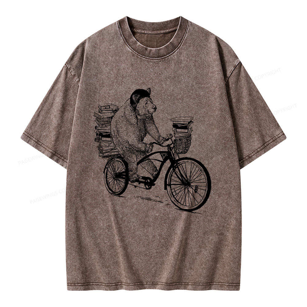 Pagewings Book Bear Unisex Washed T-shirt