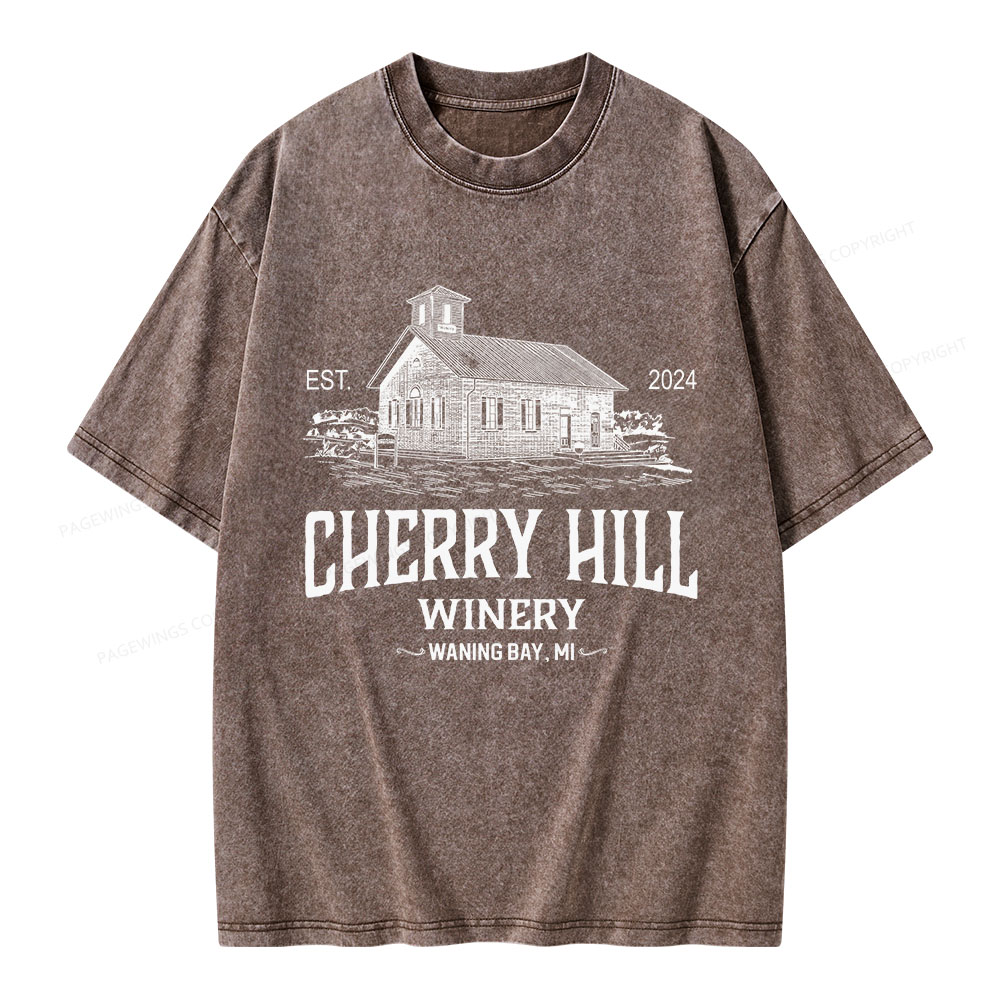 Pagewings Cherry Hill Winery Unisex Washed T-shirt