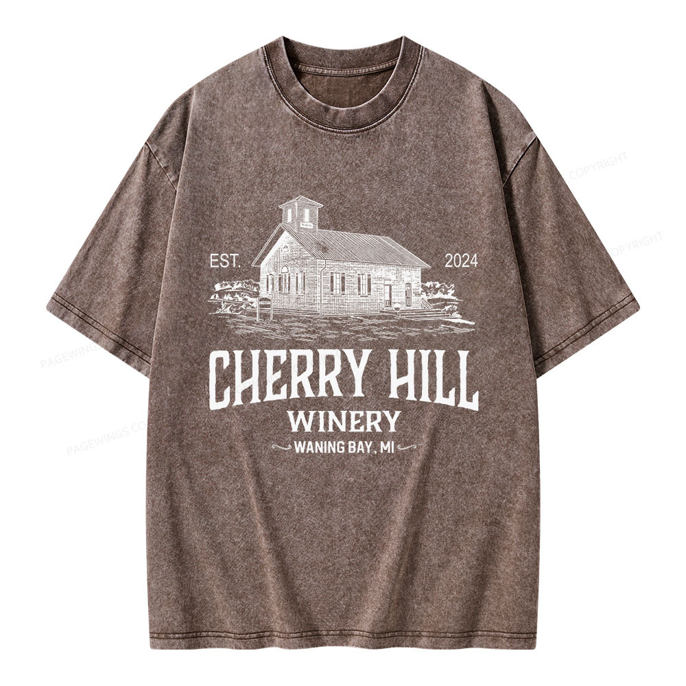 Pagewings Cherry Hill Winery Unisex Washed T-shirt