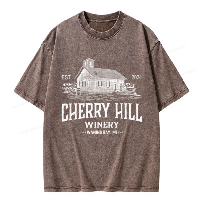 Pagewings Cherry Hill Winery Unisex Washed T-shirt