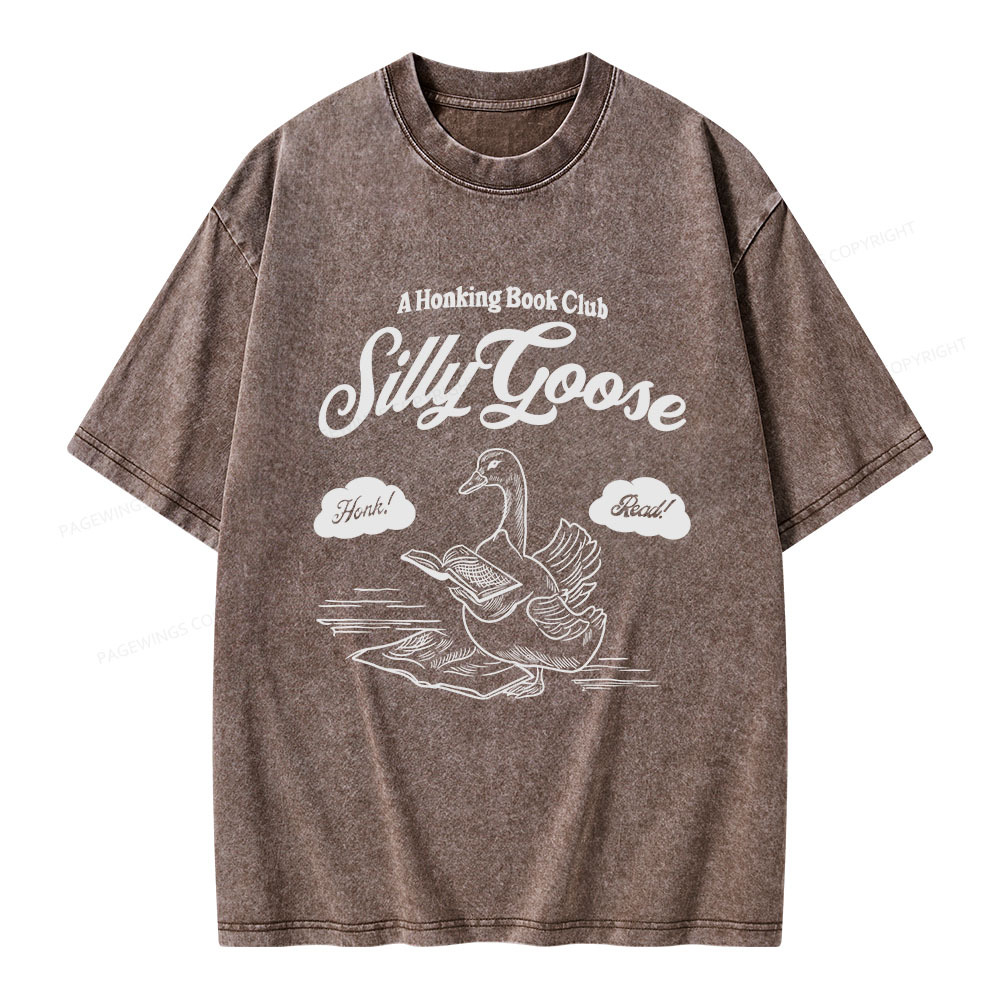 Pagewings Silly Goose Book Club Unisex Washed T-shirt