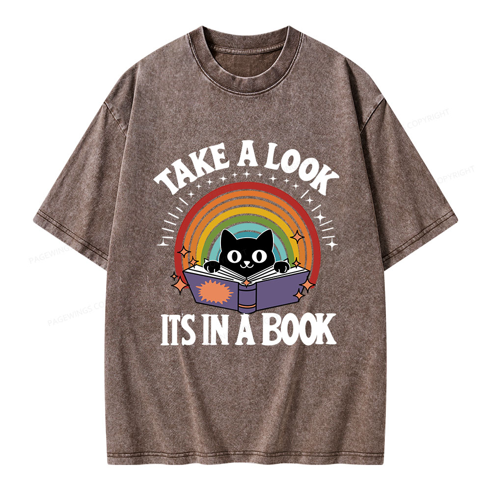 Pagewings Take A Look Its In A Book Unisex Washed T-shirt