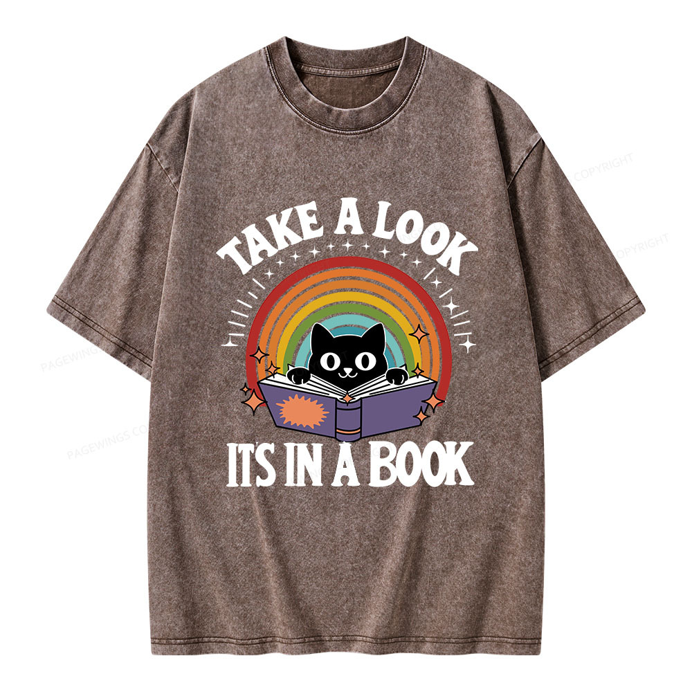 Pagewings Take A Look Its In A Book Unisex Washed T-shirt
