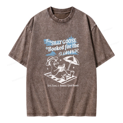 Pagewings Silly Goose Booked for the Summer Unisex Washed T-shirt