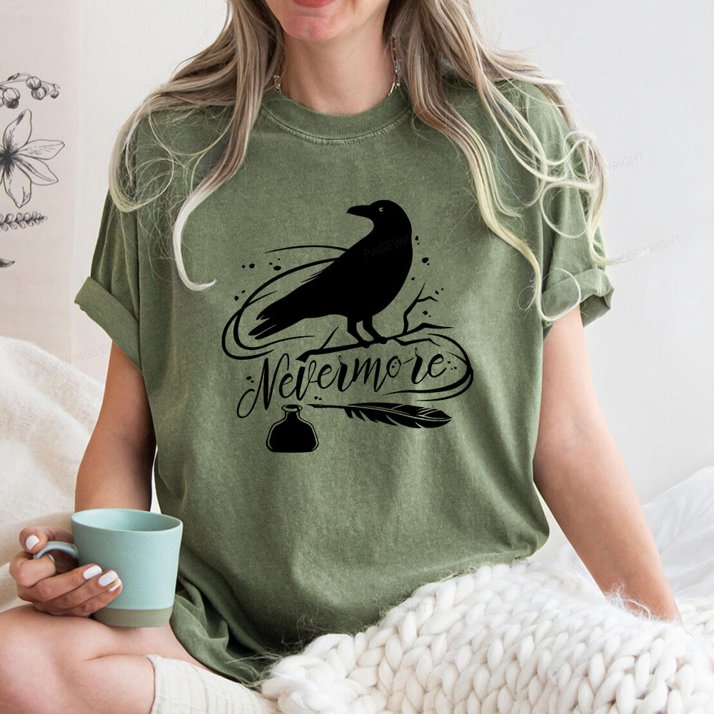 Pagewing  Edgar Allen Poe tee Unisex Washed T-shirt