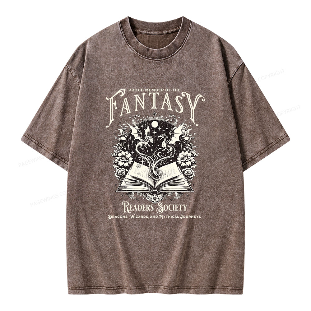Pagewings Fantasy Readers Society Unisex Washed T-shirt