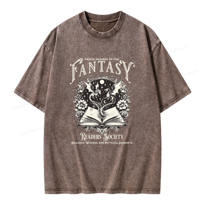 Pagewings Fantasy Readers Society Unisex Washed T-shirt