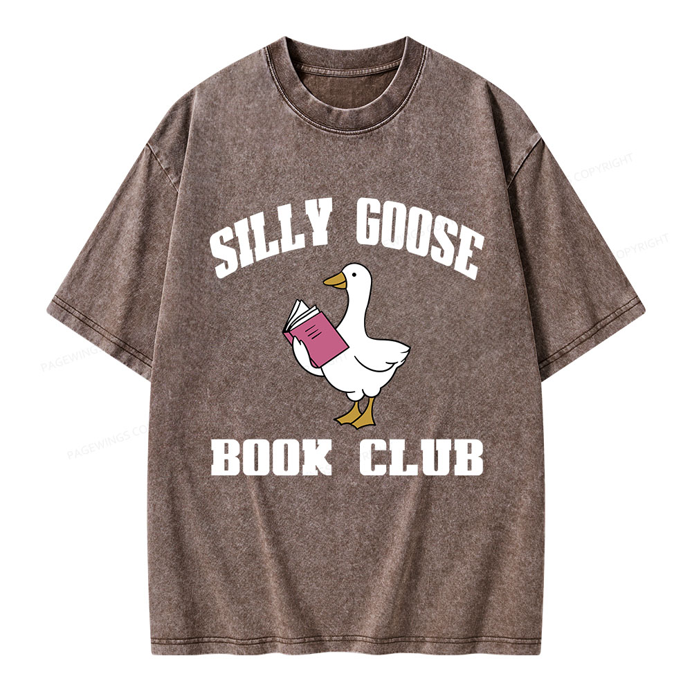 Pagewings Silly Goose Book Club Unisex Washed T-shirt