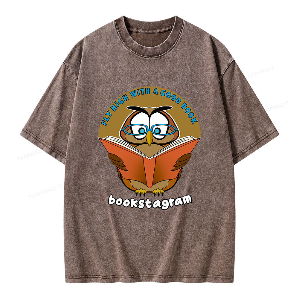 Pagewings Fly High With A Good Book Unisex Washed T-shirt