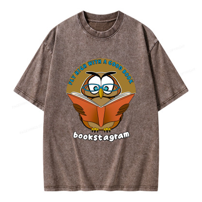 Pagewings Fly High With A Good Book Unisex Washed T-shirt