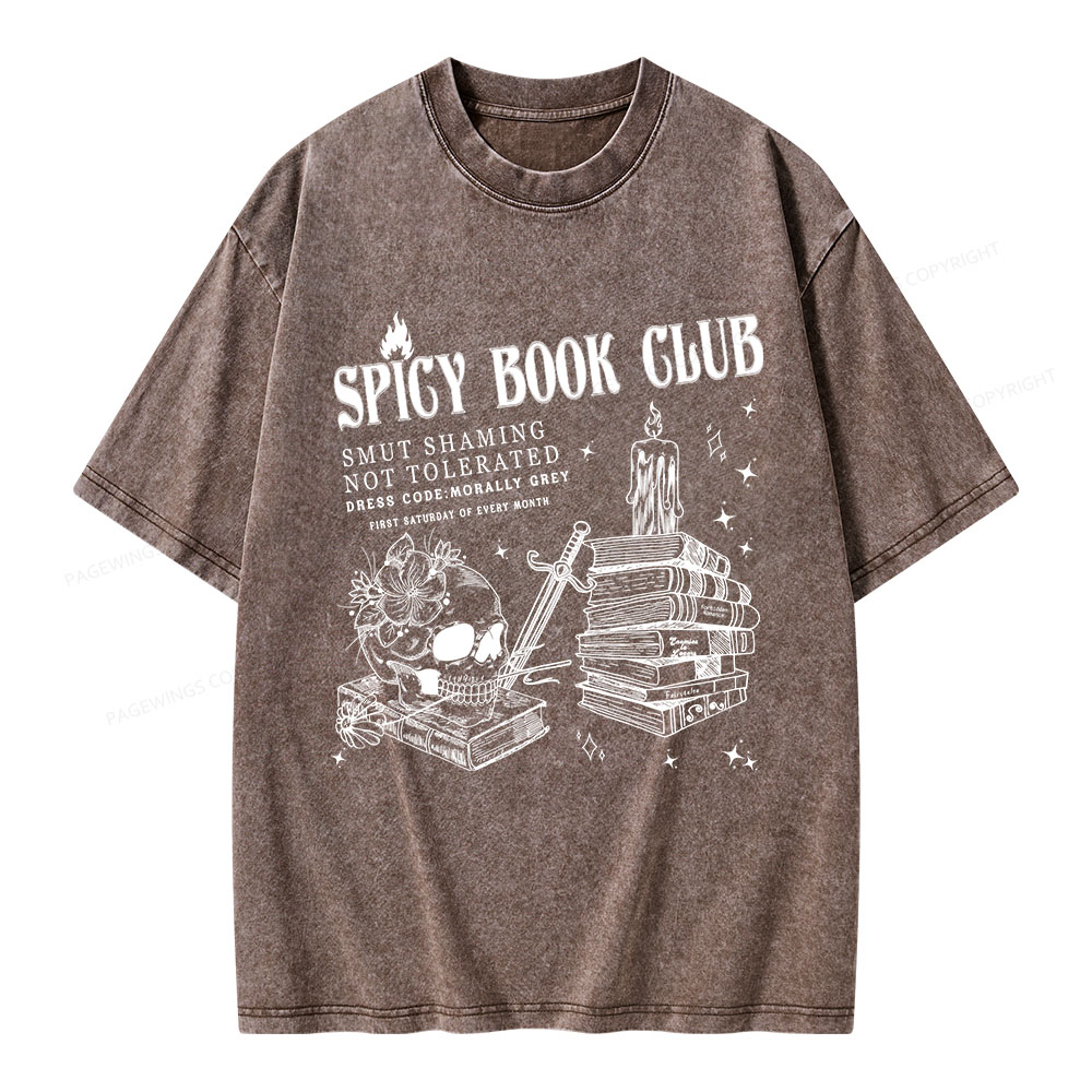 Pagewings Spicy Book Club Unisex Washed T-shirt