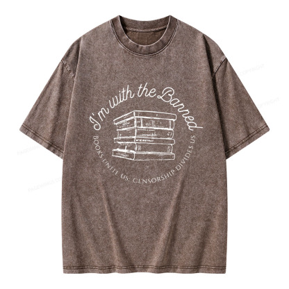 Pagewings I'm with the Banned Unisex Washed T-shirt