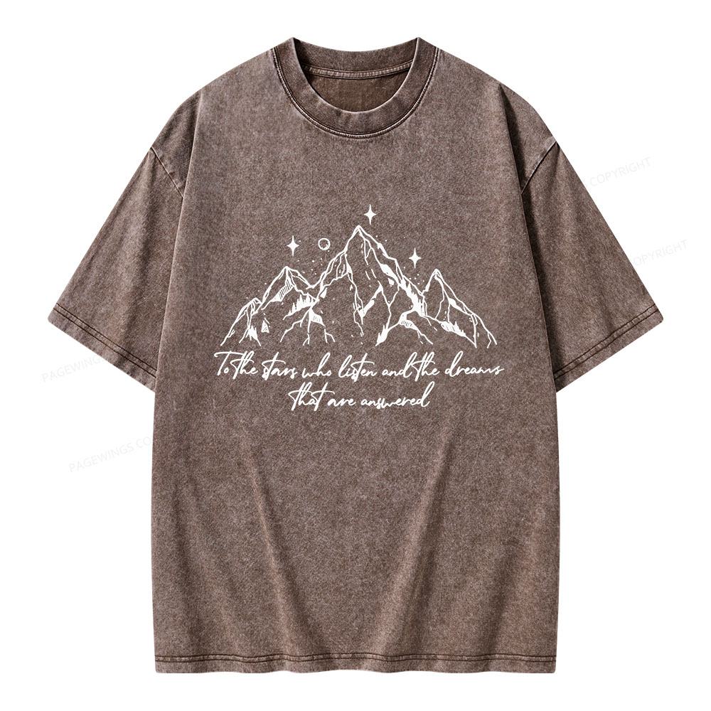 Pagewings Listen To Stars Answer Dreams Unisex Washed T-shirt