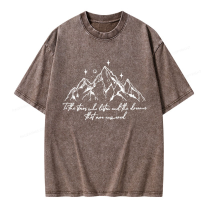 Pagewings Listen To Stars Answer Dreams Unisex Washed T-shirt