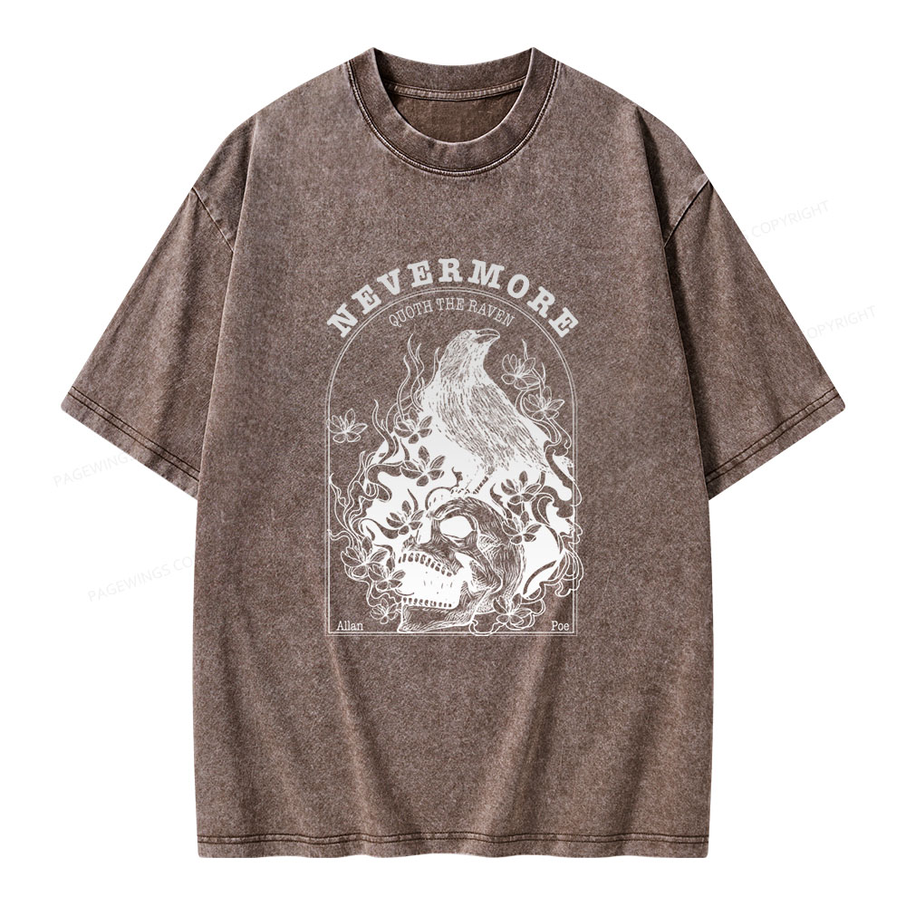 Pagewings Nevermore Quoth The Raven Unisex Washed T-shirt