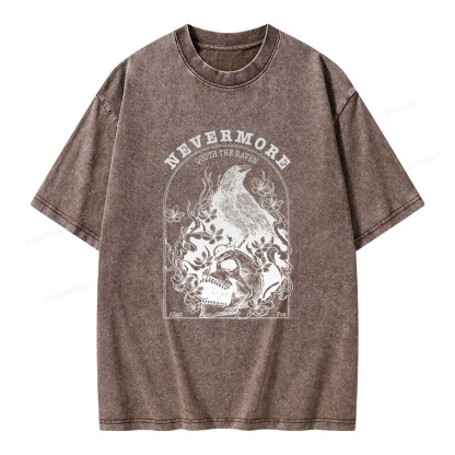 Pagewings Nevermore Quoth The Raven Unisex Washed T-shirt