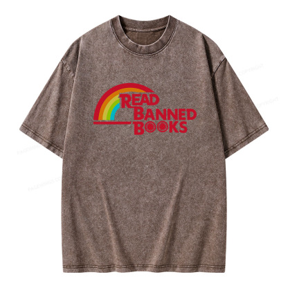 Pagewings Read Banned Books Unisex Washed T-shirt