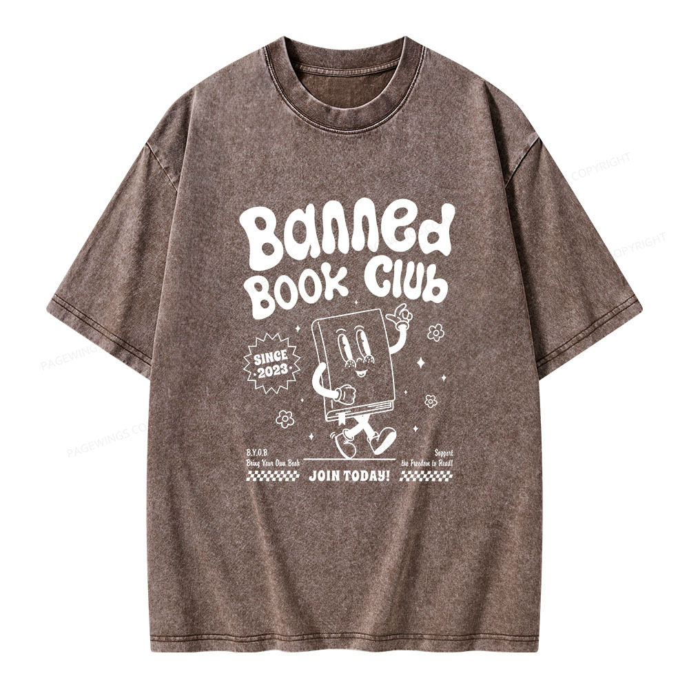 Pagewings Banned Book Club Unisex Washed T-shirt