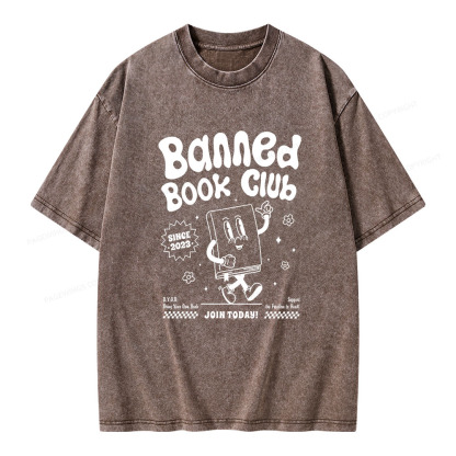 Pagewings Banned Book Club Unisex Washed T-shirt