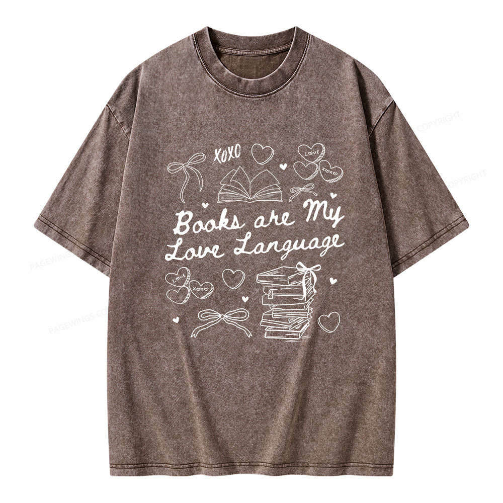 Pagewings Books Are My Love Language Unisex Washed T-shirt