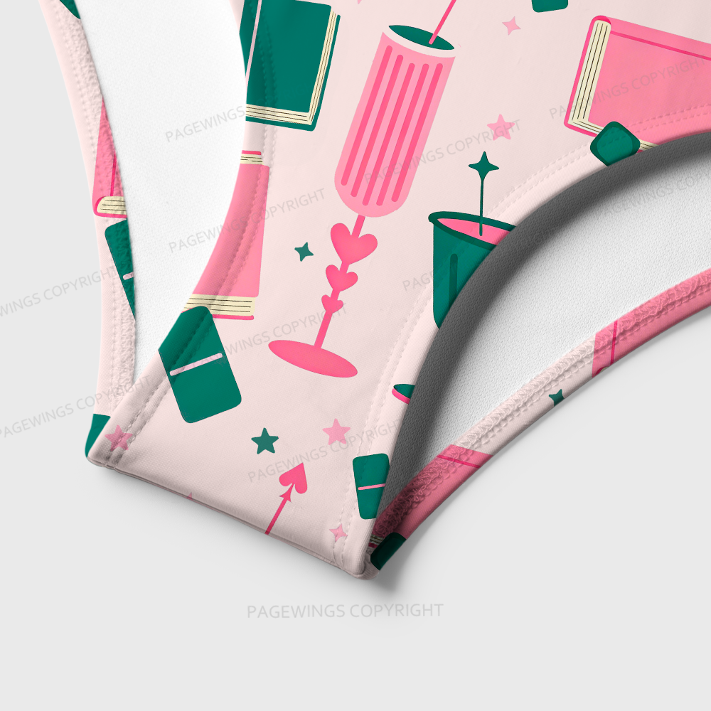 Pagewings Read Books Be Kind Stay Weird One-Piece Swimsuit 