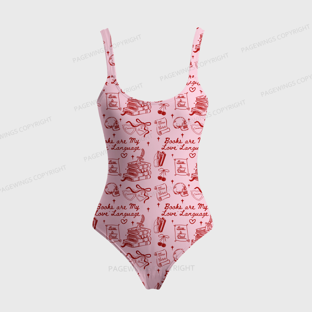 Pagewings Books Are My Love Language One-Piece Swimsuit 