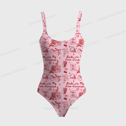 Pagewings Books Are My Love Language One-Piece Swimsuit 
