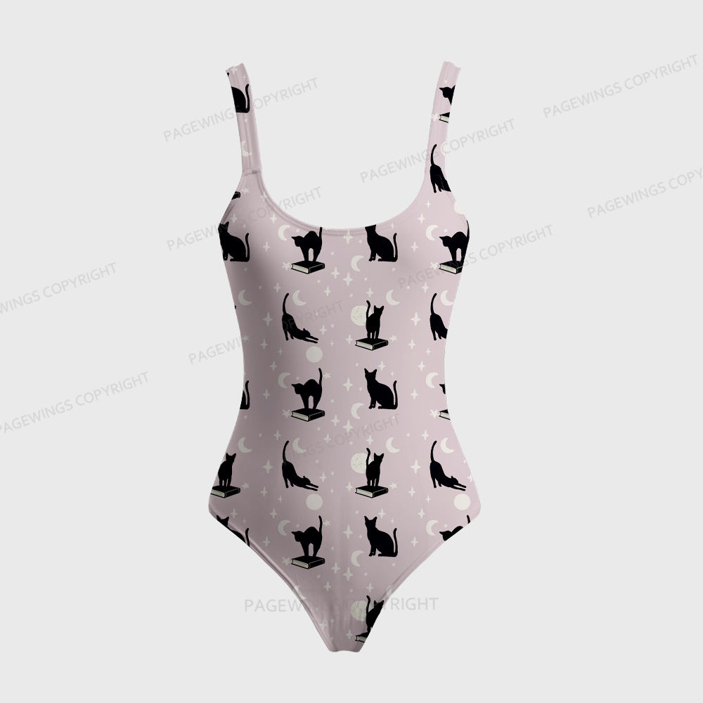 Pagewings Books Cats One-Piece Swimsuit