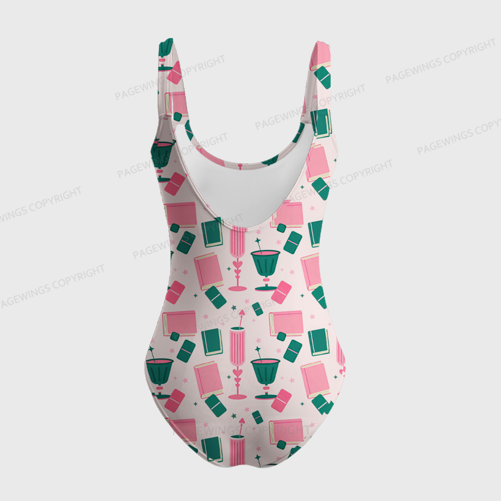 Pagewings Read Books Be Kind Stay Weird One-Piece Swimsuit 