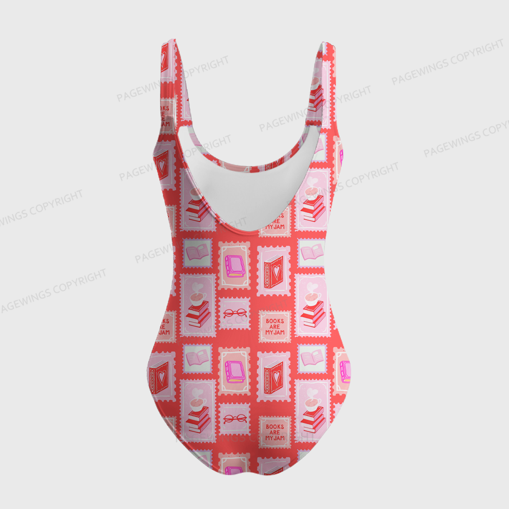 Pagewings Books Are My Jam One-Piece Swimsuit 