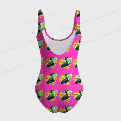 Pagewings Stupid Canadian Wolf Bird One-Piece Swimsuit 