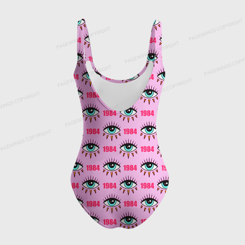 Pagewings Make Orwell Fiction Again One-Piece Swimsuit 
