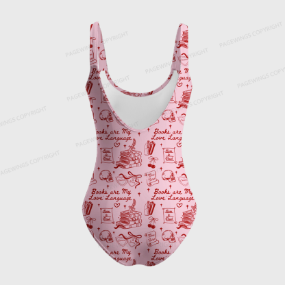 Pagewings Books Are My Love Language One-Piece Swimsuit 