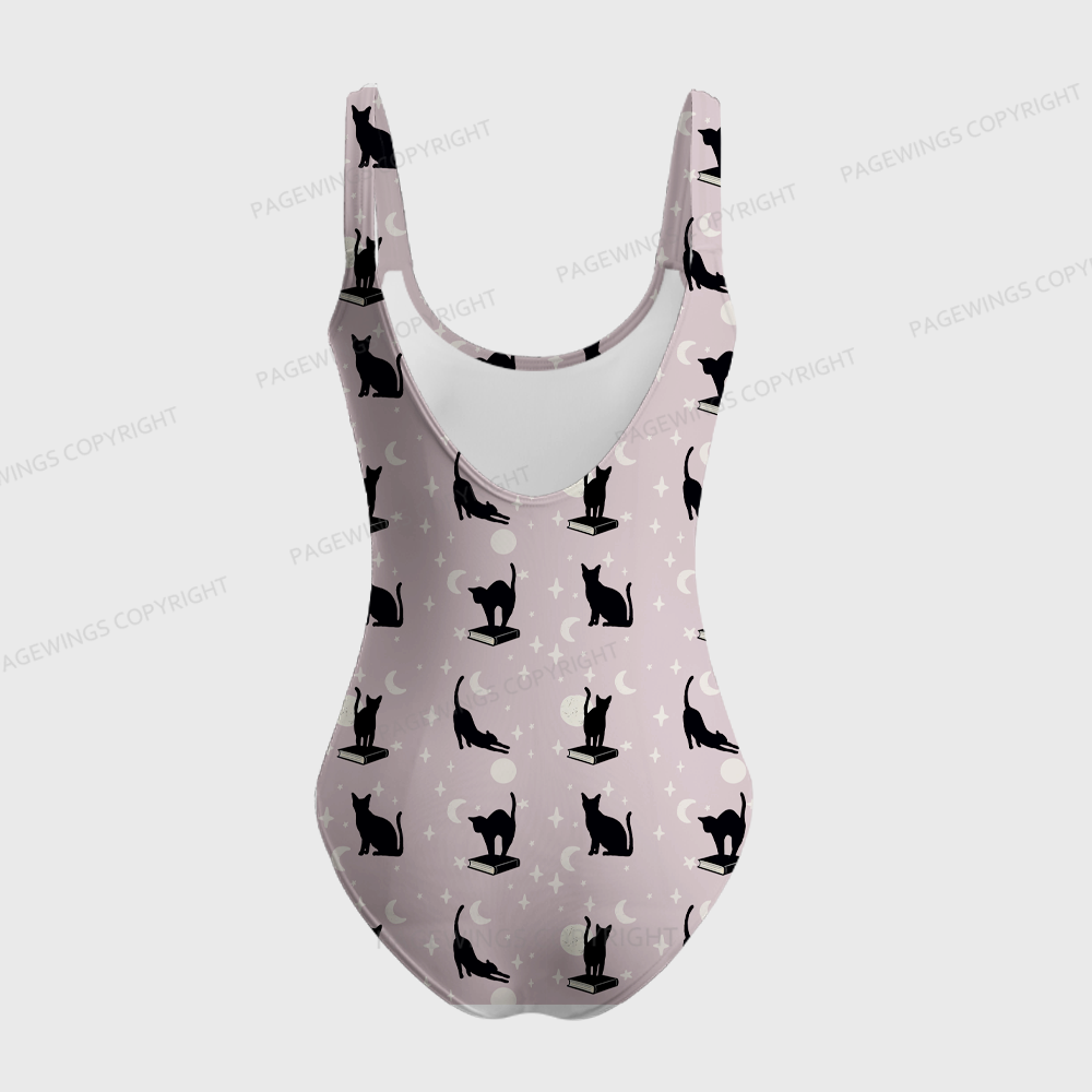 Pagewings Books Cats One-Piece Swimsuit 