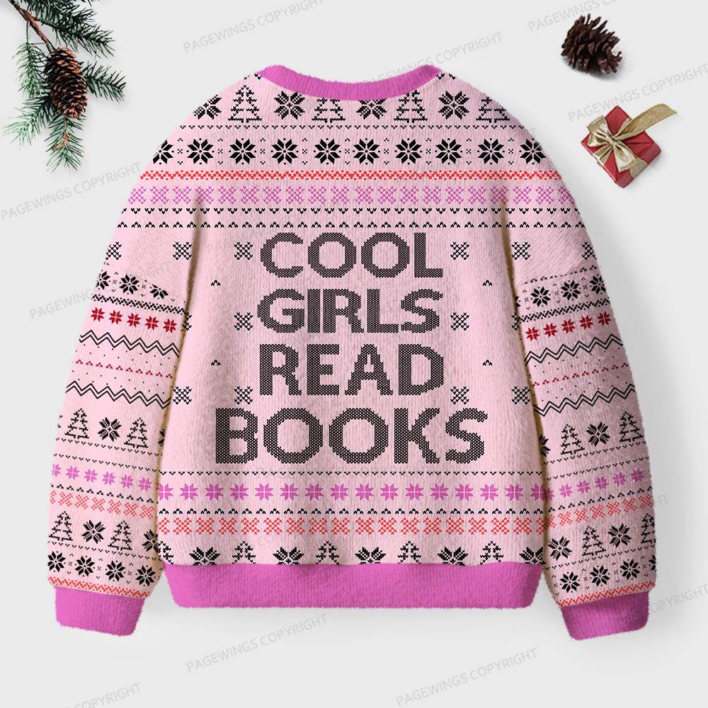 Pagewings Cool Girls Read Books Unisex Ugly Sweatshirt