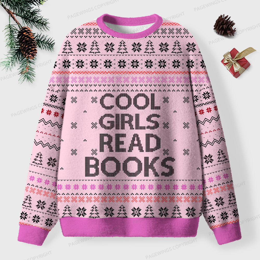 Pagewings Cool Girls Read Books Unisex Ugly Sweatshirt