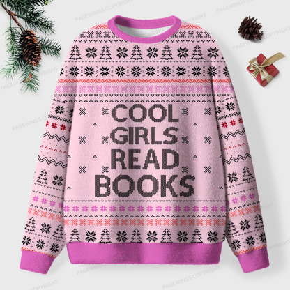 Pagewings Cool Girls Read Books Unisex Ugly Sweatshirt